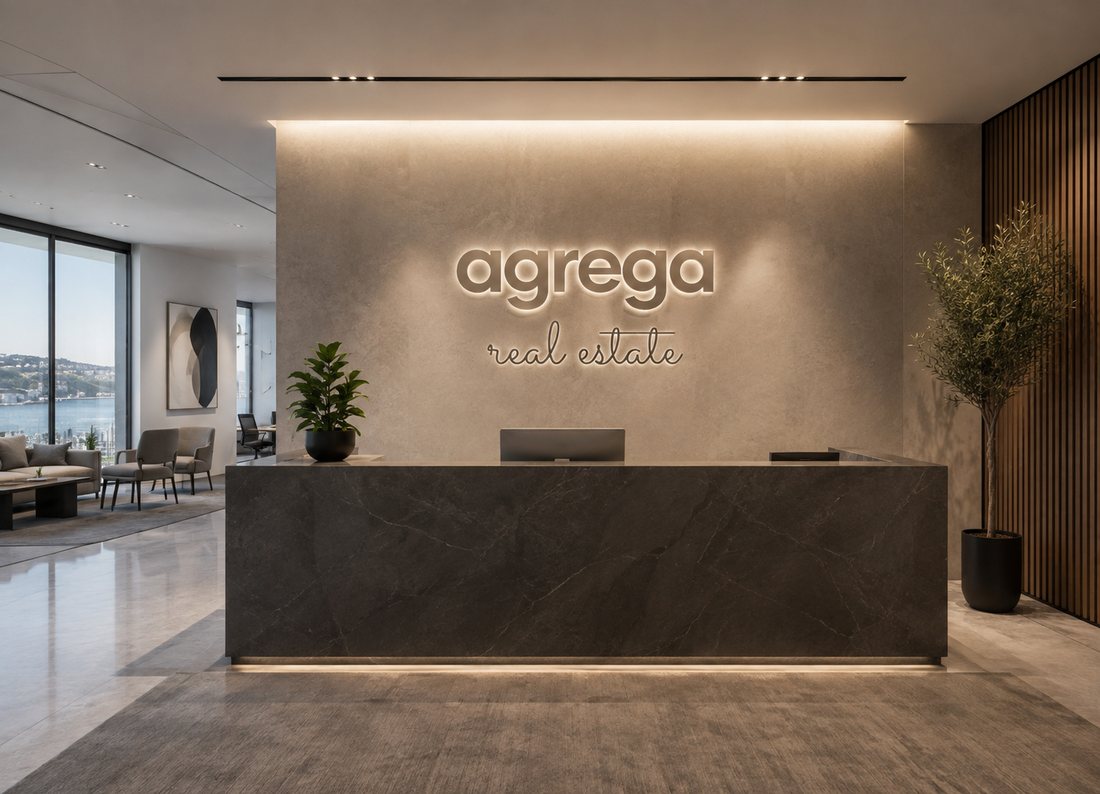 Agrega Real Estate ofis karşılama alanı